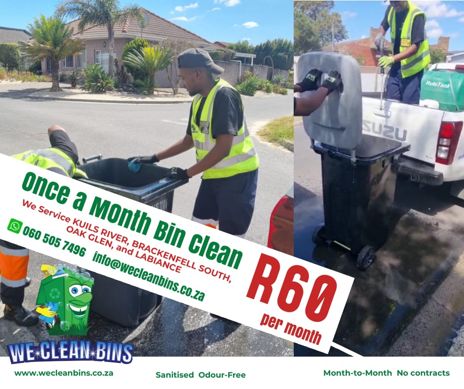 Once a month Wheelie bin Clean at R60